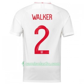 Camisolas de Futebol Inglaterra Walker 2 Equipamento Principal Copa do Mundo 2018 Manga Curta